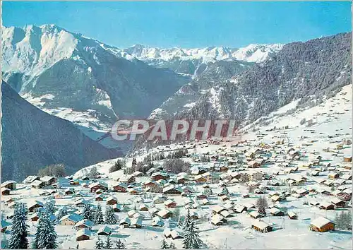 Cartes postales moderne Verbier Station et Vue sur le Massif du Trientent