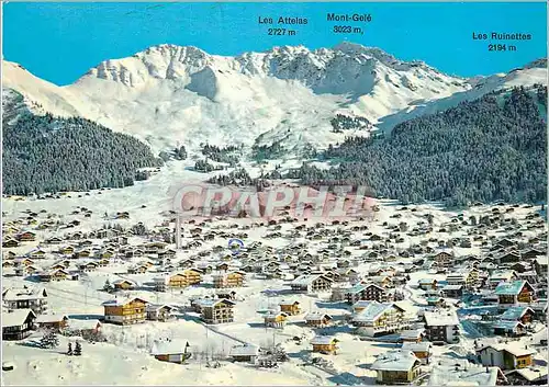 Cartes postales moderne Les Attelas Mont Gele Les Ruinettes Verbier Station V S Suisse Verbier hiver