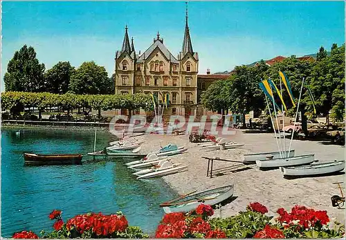 Moderne Karte Vevey Port Chateau de l Aile Helvetia Zurich
