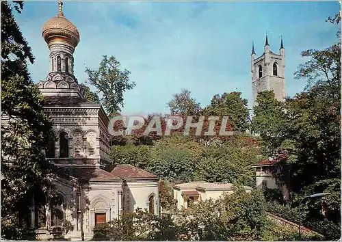 Moderne Karte Vevey Eglise Russe et Tour de l eglise St Martin Helvetia