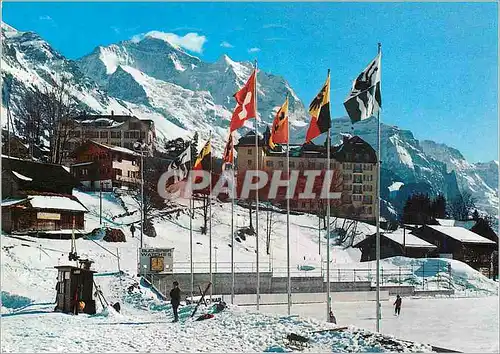 Cartes postales moderne Wengen mit Jungfrau Helvetia