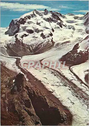 Moderne Karte Schweiz Suisse Switzerland Zermatt Monte Rosa Gornerletscher Riffelhorn