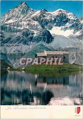 Moderne Karte Le Chapelle du lac Noir sur Zermatt et la Dent Blanche Am Schwarzsse uber Zermatt und Dent Blanc