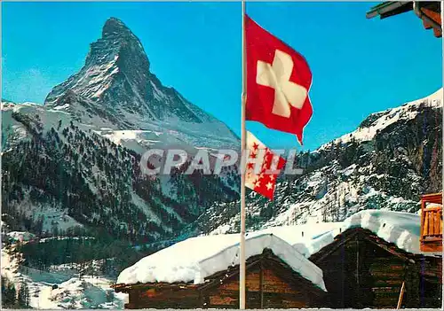 Moderne Karte Notre Beau Valais Le Cervin vu du Winkelmatten pres Zermatt