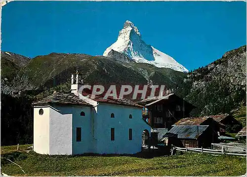 Cartes postales moderne Zermatt Kapelle Winkelmatten Matterhorn Mt Cervin Zermatt am Matterhorn Ferien nach Mass