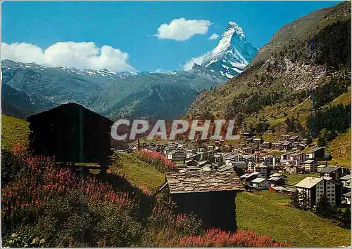 Cartes postales moderne Zermatt Matterhorn Mt Cervin Komm mit ins Wallis Zermatt am Matterhorn Ferien Nach Mass