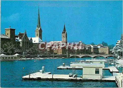 Cartes postales moderne Zurich Fraumunster und St Peterskirche