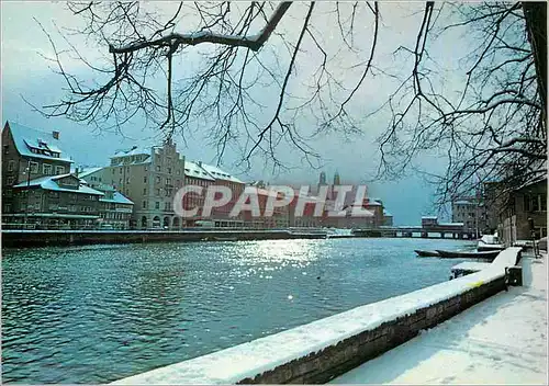 Moderne Karte Zurich Partie an der Limmat Grossmunster Verlag Beringer Pampaluchi Zurich