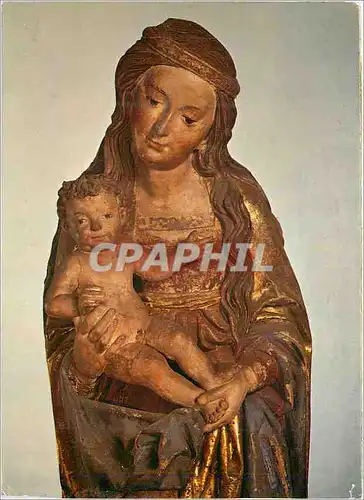 Cartes postales moderne Schweiz Landesmuseum in Zurich Stehende Muttergottes mit Kind Detail aus Guttingen Kanton Thurga