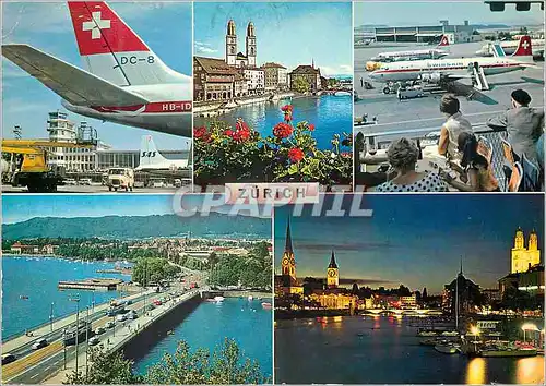 Cartes postales moderne Zurich Avion