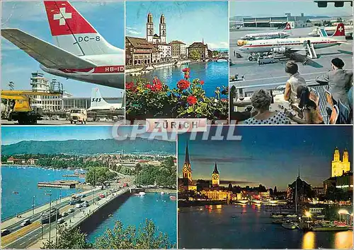 Moderne Karte Zurich Avion