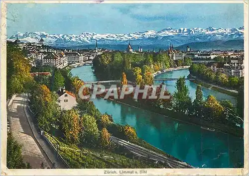 Moderne Karte Zurich Limmat u Sihi