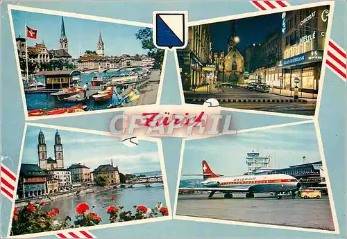 Cartes postales moderne Zurich Rotes Lichi Zug in Sicht