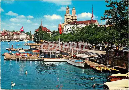 Moderne Karte Zurich Partie der Limmat Grunsmunster Helvetia