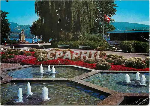 Cartes postales moderne Zurich Blumenlagen beim Hafen Enge Quai fleuri pres du port Enge Lungolago fiorito vicino il por