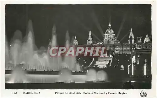Moderne Karte Barcelona Parque de Montjuich Palacio Nacional y Fuente Magica