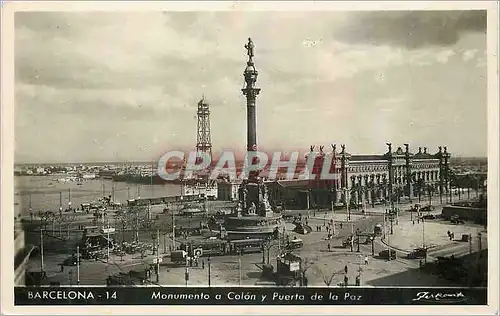 Cartes postales moderne Barcelona Monumento a Colon y Puerta de la Paz