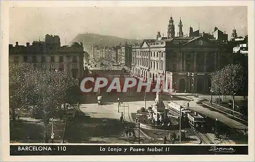 Cartes postales moderne Barcelona La Lonja y Paseo Isabel II Tramway