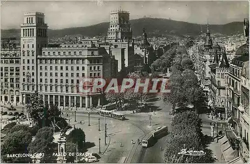 Cartes postales moderne Barcelona Paseo de Gracia Beynat Corelle Castell de la fuan Castellon Tramway