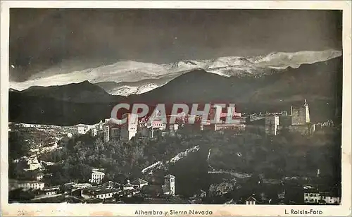 Cartes postales moderne Granada Alhambra y Sierra Nevada L Roisin Foto