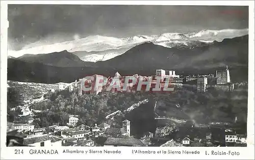 Cartes postales moderne Granada Alhambra y Sierra Nevada L Alhambra et la Sierra Neveda L Roisin Foto Granada 18 Ago 55