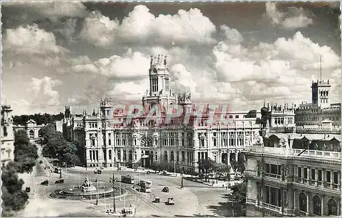 Moderne Karte Madrid Plaza de l Cibeles y Palacio de Comunicaciones Place de la Cybele et Palais de la Poste e