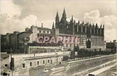 Ansichtskarte AK Palma Mallorca La Catedral y Palacio de la Almudaina La Cathedrale et Palais de Almudaina Le Cat