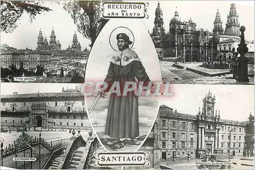 Cartes postales Recuerdo del Ano Santo Santiago Vista parcial Gran Hospital Real Catedral Monasterio