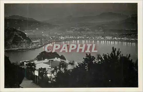 Cartes postales San Sebastian Vista de noche desde Igualdo Foto Galarza San Sebastian Prohibida la reproduccion