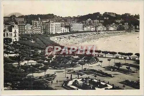 Ansichtskarte AK San Sebastian Jardines y Playa de la Concha Foto Galarza San Sebastian Prohibida la reproduccion