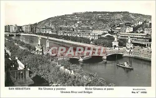 Cartes postales San Sebastian Rio Urumea y puentes Rivier Urumea et ponts Manipel Vista San Sebastian Grandes Fi