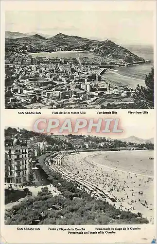 Cartes postales San Sebastian Vista desde ete Monte Ulla Vue depulle Ulla San Sebastian Paseo y Playa de la Conc