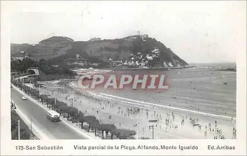 Cartes postales San Sebastian Vista parcial de la Playa Alfondo Monte Igueldo Ed Arribas