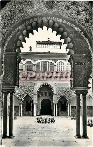 Moderne Karte Sevilla El Alcazar Patio de las Doncellas Cour des Jeunes Femmes Heliotipia Artistica Espanola M