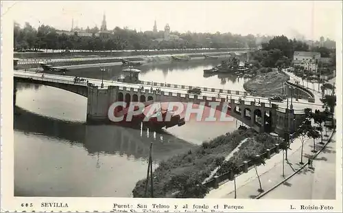 Cartes postales moderne Sevilla Puente San Telmo y al fondo el Parque L Roisin Foto Correo 12 Ago 56 Sevilla