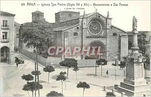 Cartes postales Avila Iglesia San Pedro Monumento a Sta Teresa