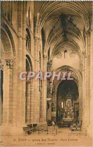 Cartes postales Avila Iglesia San Vicente Nave Central