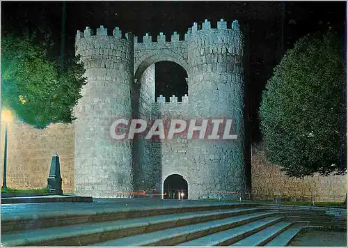 Cartes postales moderne Avila Porte de Saint Vincent Vue nocturne