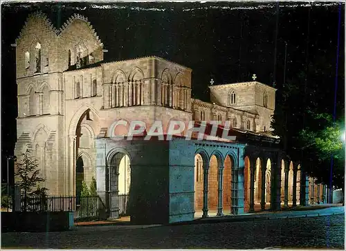 Cartes postales moderne Avila Basilique de Saint Vincent Vue nocturne