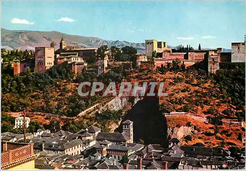 Moderne Karte Granada Alhambra Serie General view of the Alhambra