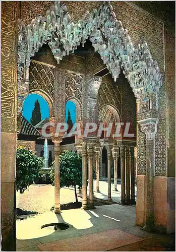 Cartes postales moderne Granada Alhambra Serie Arcades cour des Lions