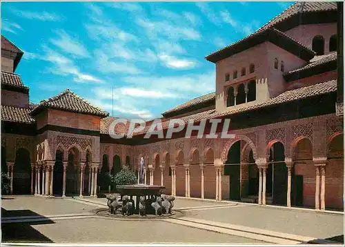 Cartes postales moderne Granada Alhambra Serie Cour des Lions