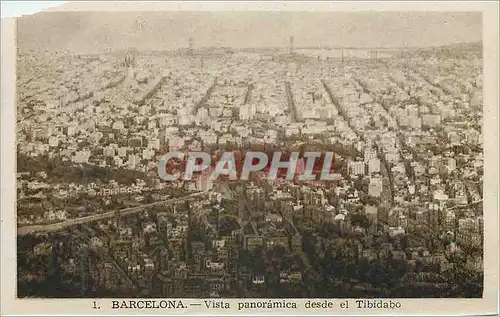 Cartes postales Barcelona Vista panoramica desde el Tibidabo