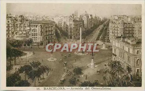 Cartes postales Barcelona Avenida del Generalisimo