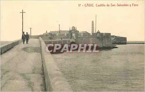 Cartes postales Cadiz Castillo de San Sebastian y Faro