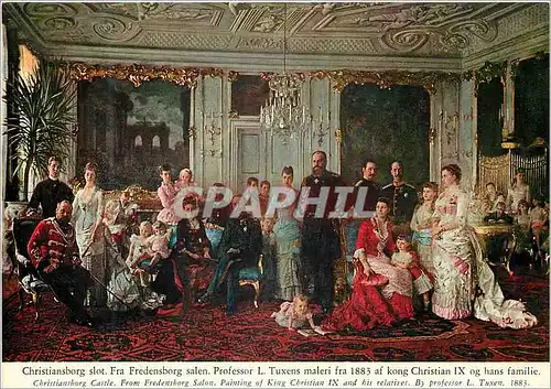Cartes postales moderne Christiansborg slot Fra Fredensborg salen Professor L Tuxens maleri fra af kong Christian ix og