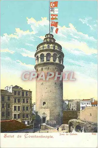 Cartes postales Salut de Constantinople Tour de Galata