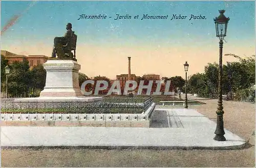 Ansichtskarte AK Alexandrie Jardin et Monument Nubar Pacha