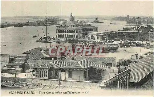 Cartes postales Port Said Suez Canal office and Harbour Bateaux