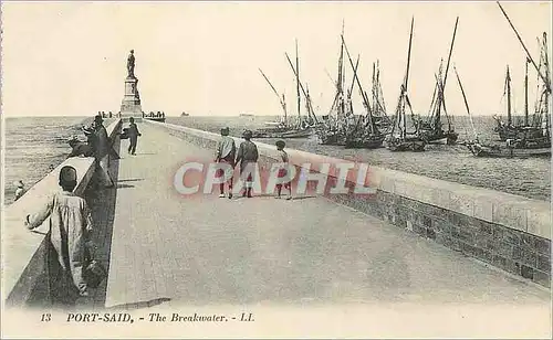 Cartes postales Port Said The Breakwater Bateaux